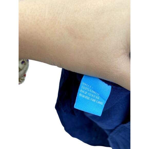 J. Mclaughlin M blue linen henley shift dress - Picture 3 of 4